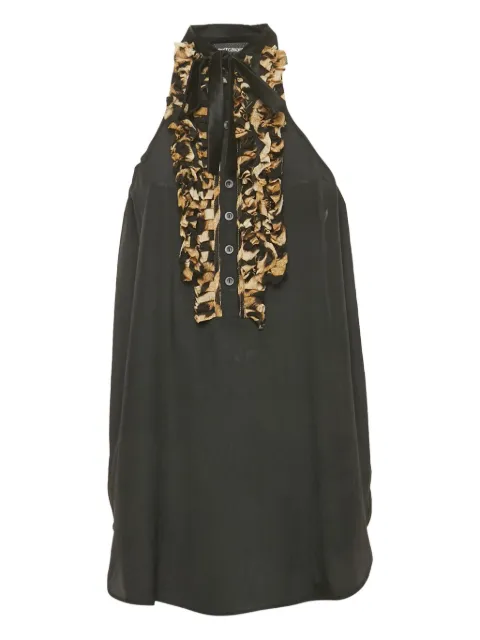 Just Cavalli Vintage frilled chiffon blouse Black 1186227