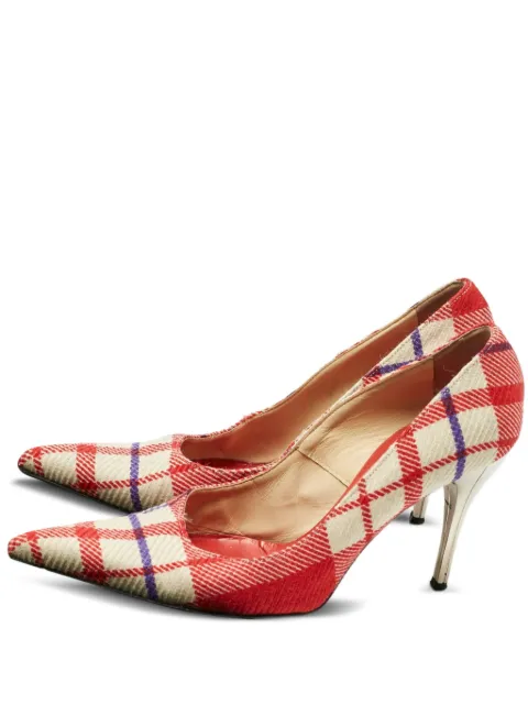 Versace Pre-Owned plaid-check pumps Red 1205742