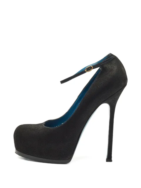 Saint Laurent Pre-Owned Nubuck platform pumps Black 1194837