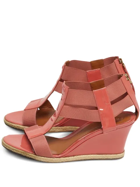 Fendi Pre-Owned leather wedge-heel sandals Pink 1233164