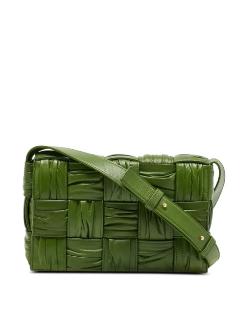 Bottega Veneta Pre-Owned leather plissé cassette shoulder bag Green 1203982