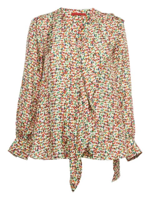 Carolina Herrera Vintage silk frill-detail blouse White 1233645
