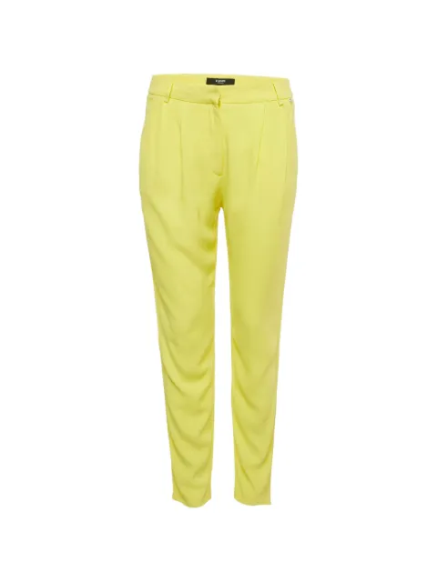 Versus Pre-Owned pleated crepe trousers Yellow 1224240