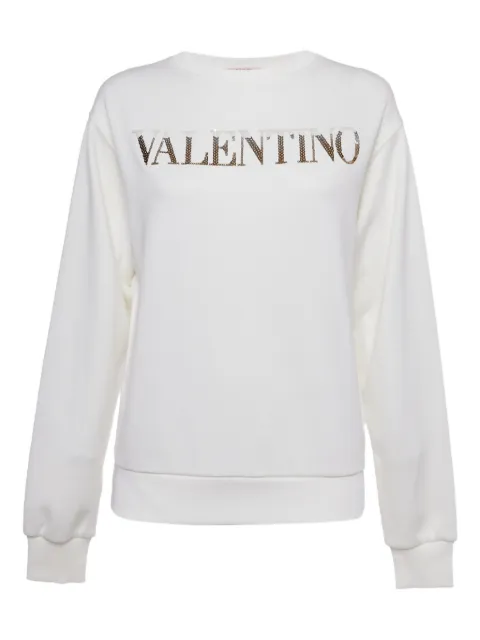 Valentino Garavani Pre-Owned sequin-logo sweater White 1216895