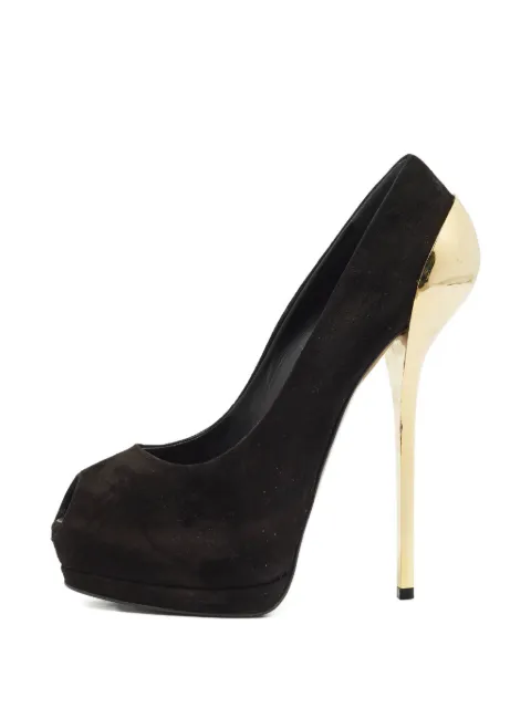 Giuseppe Zanotti Vintage suede platform peep-toe pumps Black 1184930