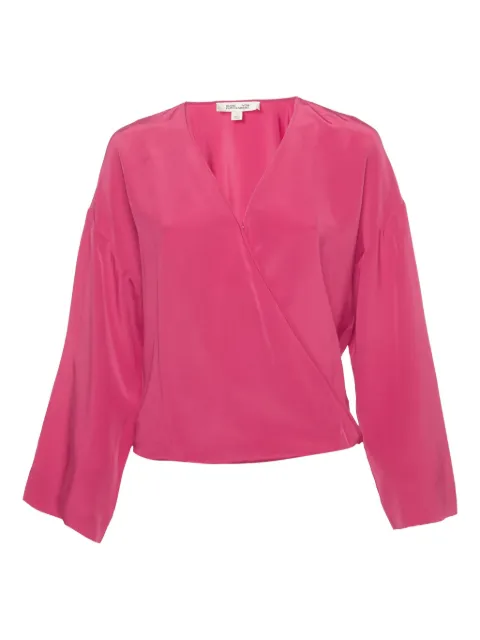 DVF Diane von Furstenberg long-sleeved silk top Pink 1188796
