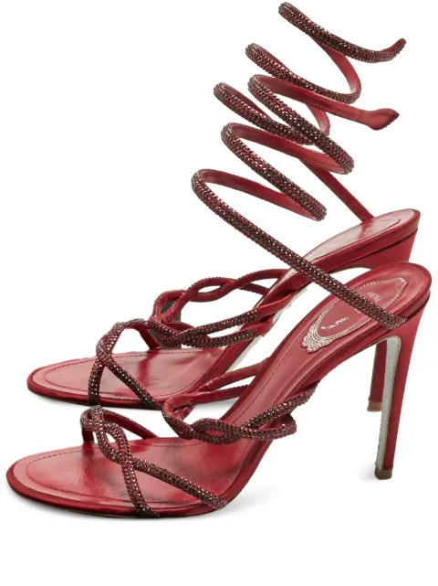 René Caovilla Cleo spiral strap sandals Red 1215283