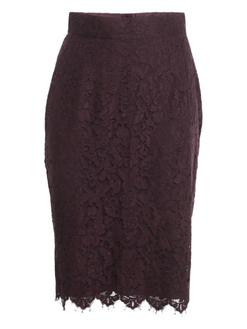 Dolce & Gabbana Pre-Owned lace-detail midi skirt Purple 1234458