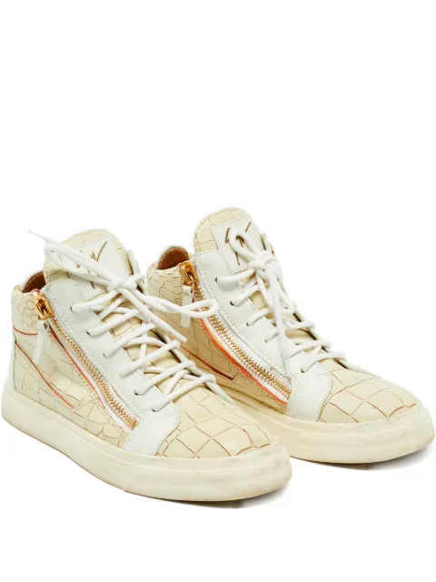 Giuseppe Zanotti Vintage Kriss embossed-leather high-top sneakers Neutrals 1229048