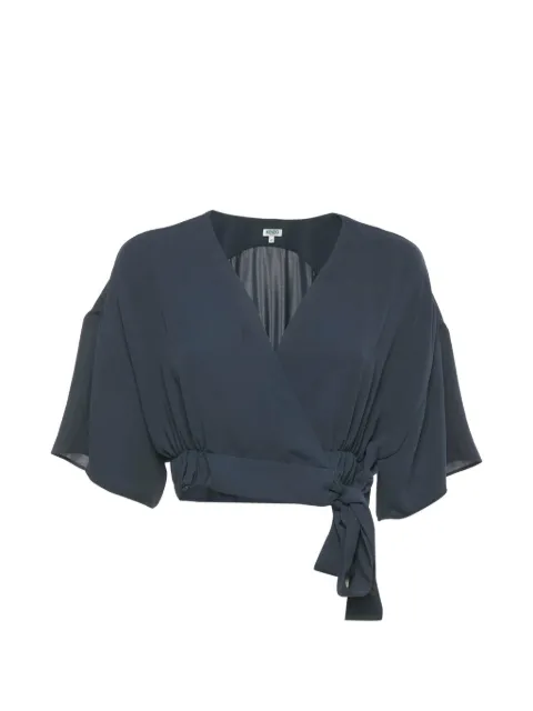 Kenzo Pre-Owned self-tie cropped blouse Blue 1191314