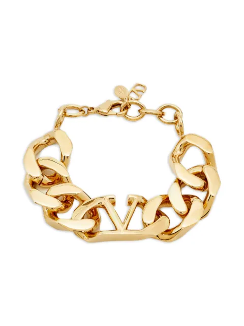 Valentino Garavani Pre-Owned chain-link V-logo bracelet Gold 1205323