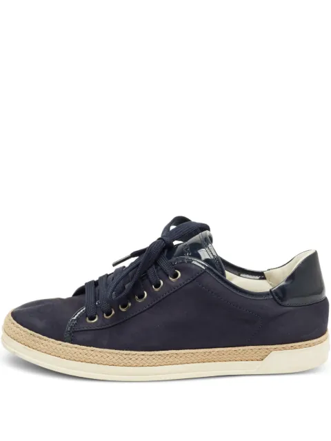 Tod's Vintage nubuck leather lace-up sneakers Blue 1223216