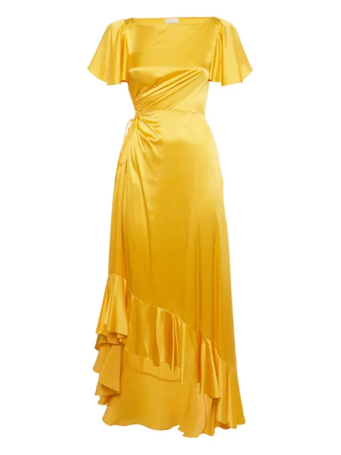 Cinq A Sept silk cut-out midi dress Yellow 1210655