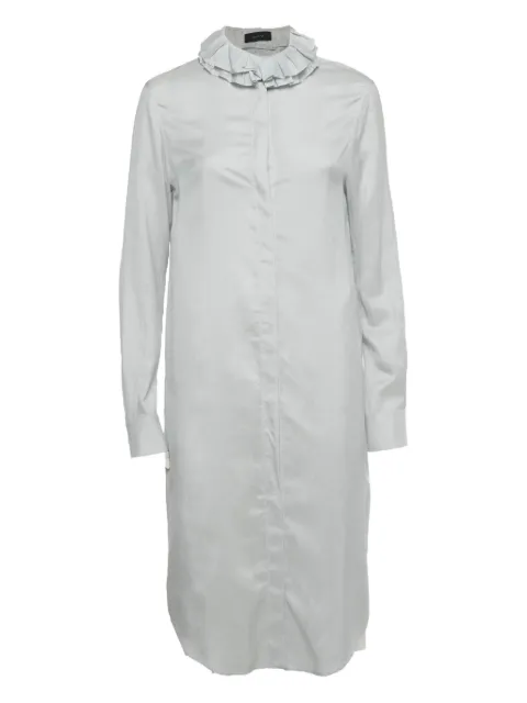 JOSEPH shirt silk striped ruffle dress White 1221728