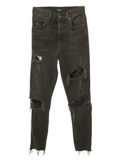 Grlfrnd Karolina distressed high-rise trousers Black 1191407