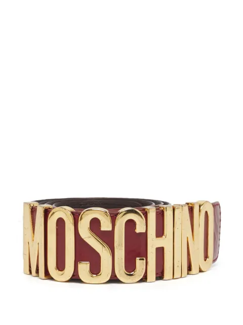Moschino Pre-Owned logo-plaque belt Red 1223695