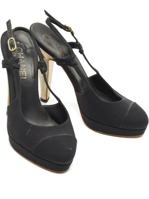 CHANEL Pre-Owned slingback pumps Black 1189634