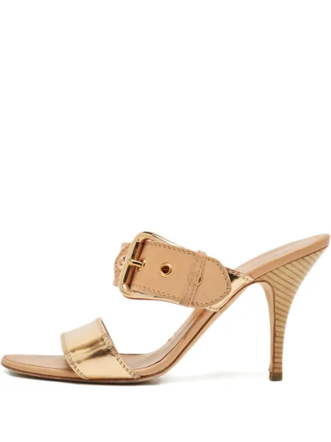 Giuseppe Zanotti Vintage buckled leather mules Gold 1234818