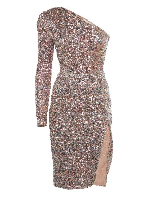 Bronx and Banco one-shoulder sequin midi dress Neutrals 1178490