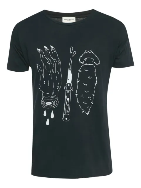 Saint Laurent Pre-Owned printed short-sleeve T-shirt Black 1228704