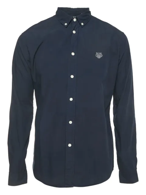 Kenzo Pre-Owned logo-detail shirt Blue 1189824