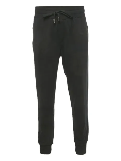 Dolce & Gabbana Pre-Owned drawstring-waist logo-plaque trousers Black 1226274