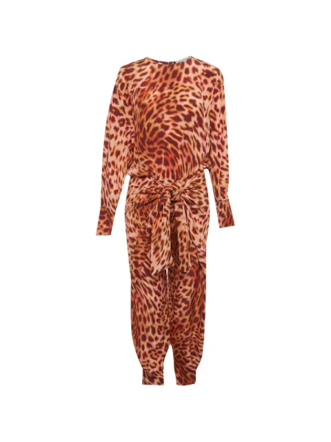 Stella McCartney Pre-Owned animal-print knot jumpsuit Brown 1219808