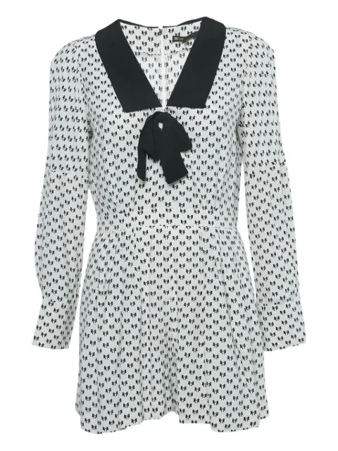 Maje bow-print collared playsuit White 1192958