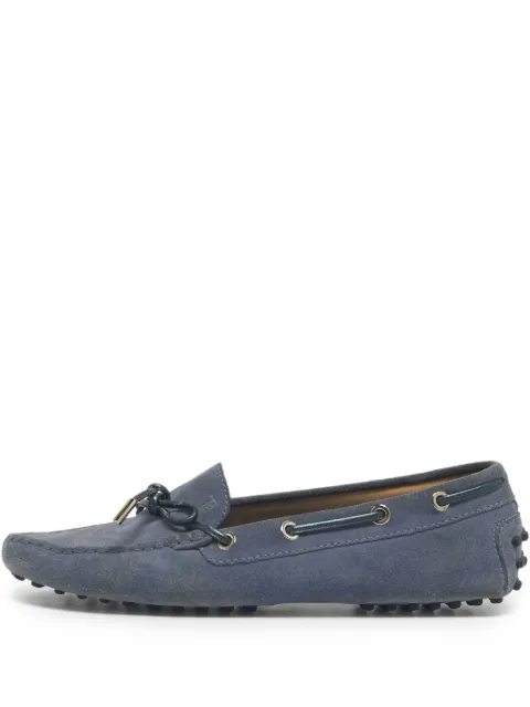 Tod's Vintage suede pebbled-sole boat shoes Blue 1211321