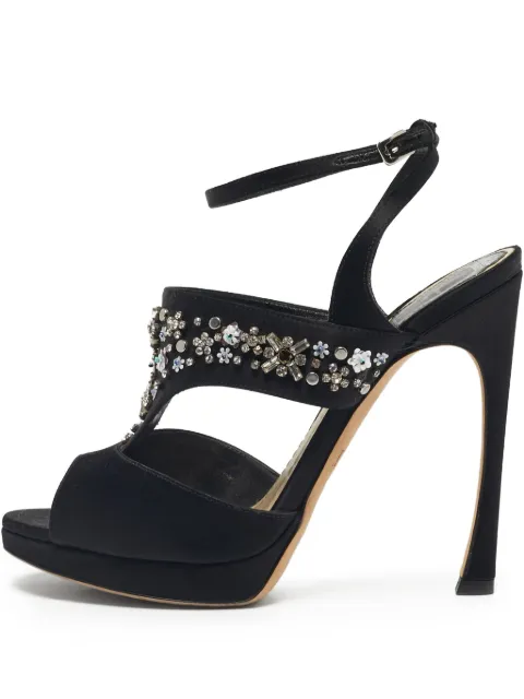 Christian Dior Pre-Owned crystal-embellishment sandals Black 1231693