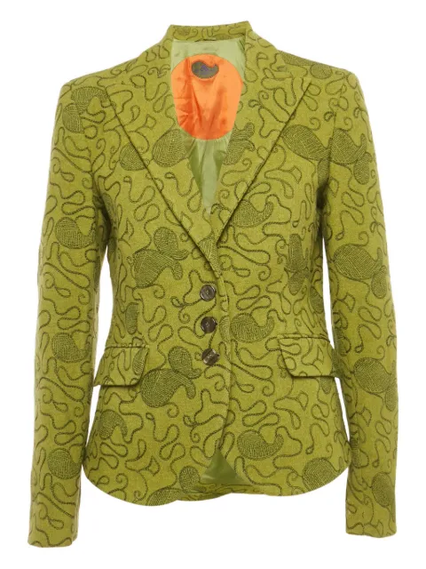 Etro Pre-Owned paisley-embroidered wool blazer Green 1222241