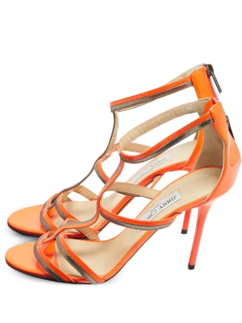 Jimmy Choo Pre-Owned Thistle straps heel sandals Orange 1189863