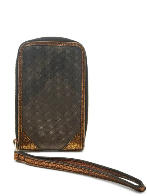 Burberry Pre-Owned check coated canvas wristlet Brown 1224974