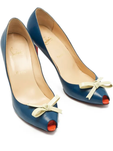 Christian Louboutin Pre-Owned Tibunodo bow pumps Blue 1197406
