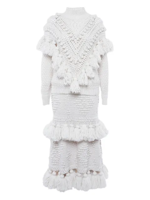 ZIMMERMANN tassel-embellishment skirt set White 1207509