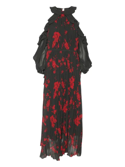Self-Portrait floral-print midi dress Black 1146416