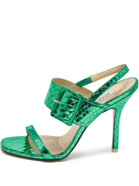 The Attico Mariah embossed leather sandals Green 1187542