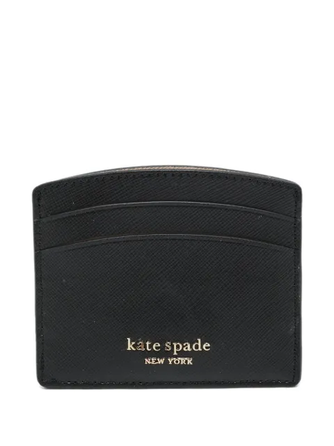 Kate Spade logo-detail leather card holder Black 1192269