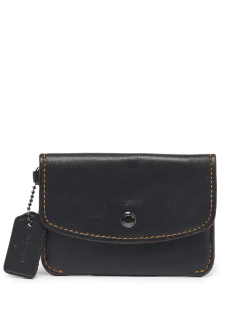 Coach black card case pouch Black 1224981