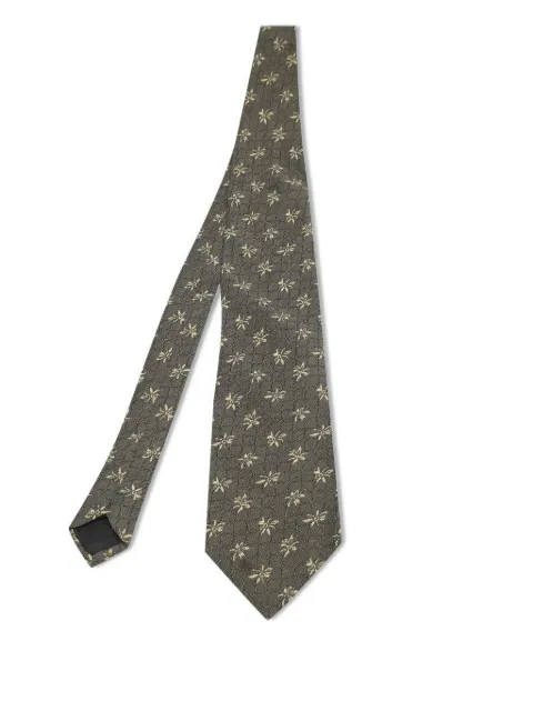 BOSS floral-pattern silk tie Green 1209460