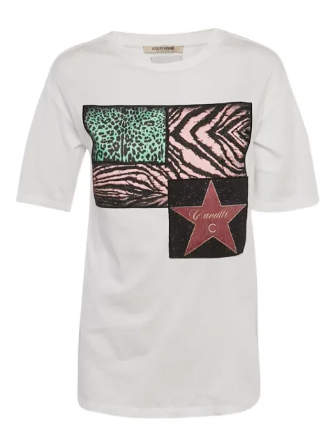 Roberto Cavalli Vintage Walk of Fame jersey logo T-shirt White 1211831