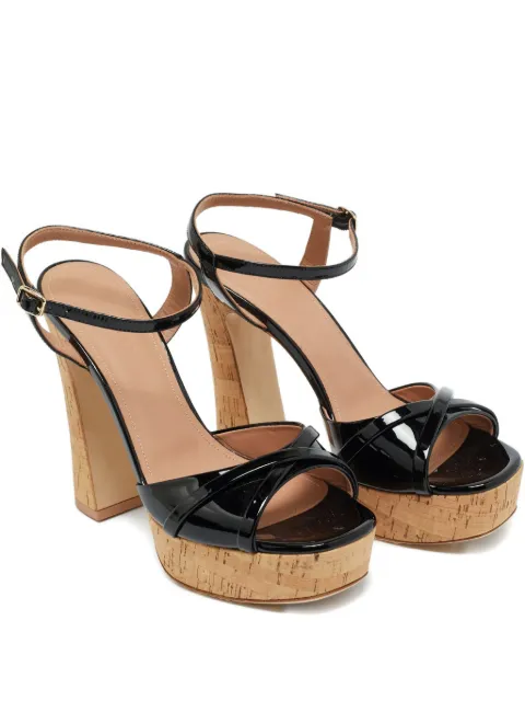 Malone Souliers Keaton patent-leather ankle-strap sandals Black 1216748