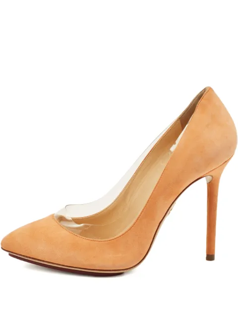 Charlotte Olympia pointed-toe suede pump Brown 1208329