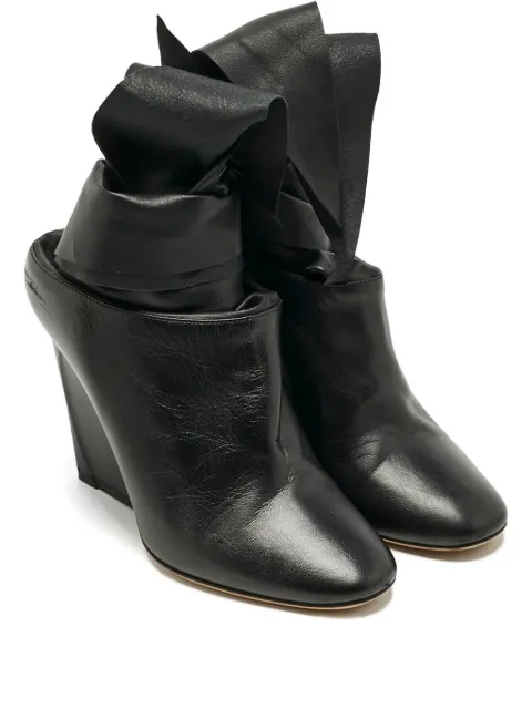 Christian Dior Pre-Owned leather ankle-tie boots Black 1171753