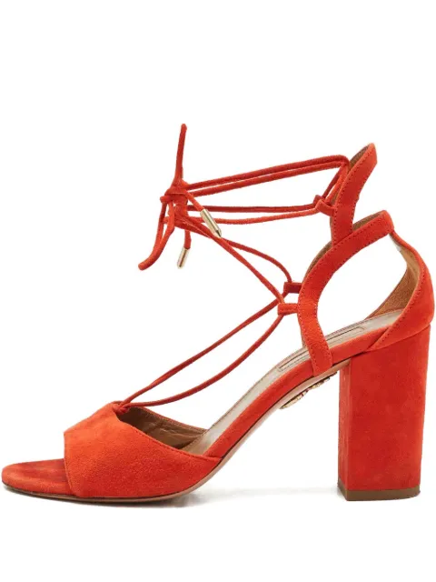 Aquazzura block-heel ankle-strap sandals Orange 1179888