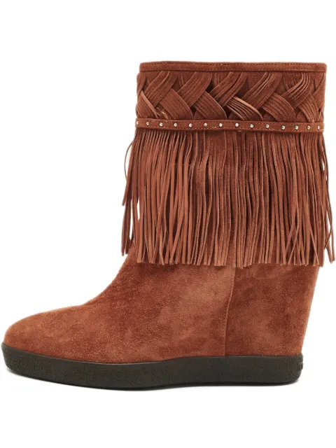 Le Silla fringe-embellishment suede boots Brown 1220181