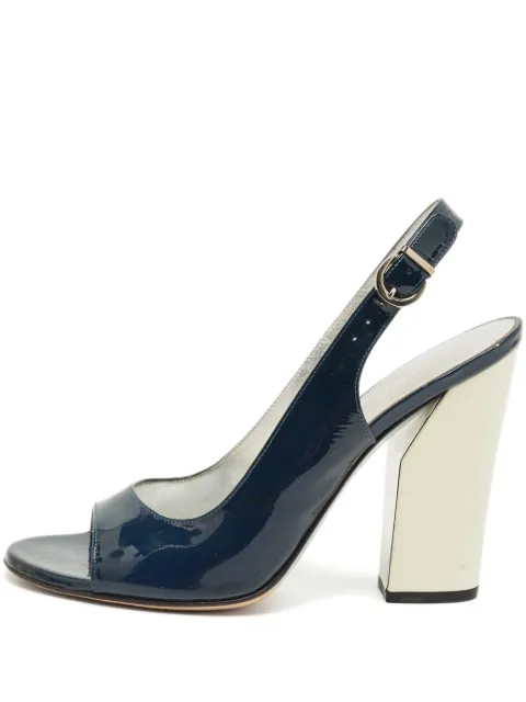Casadei patent-leather slingback sandals Blue 1232134