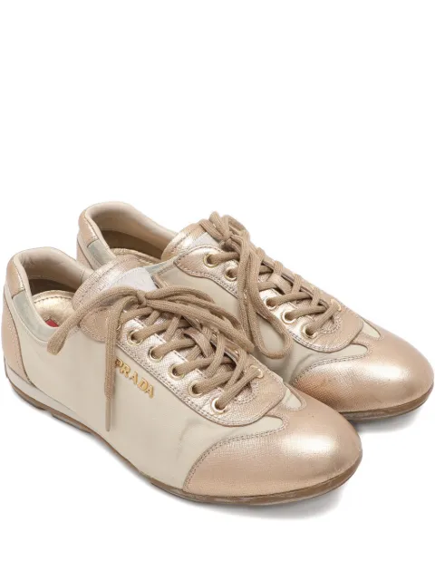 Prada Pre-Owned leather sneakers Neutrals 1094080