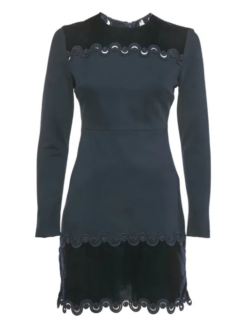 SANDRO velvet-detail mini dress Blue 1192514
