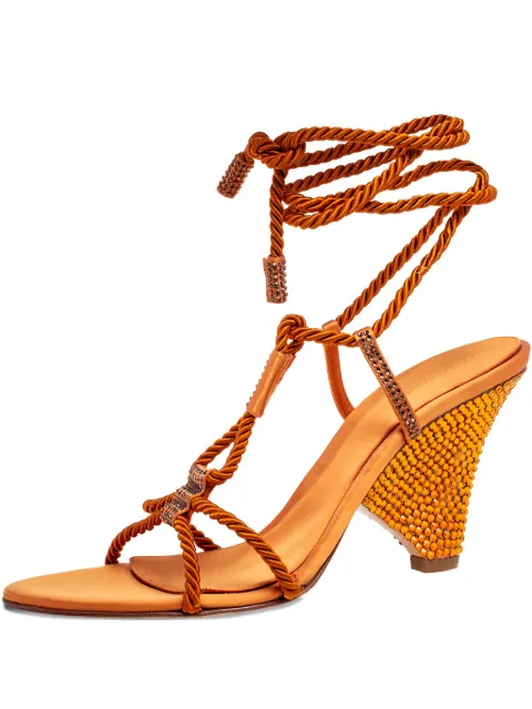 Sergio Rossi rope-detail ankle-wrap sandals Orange 570112